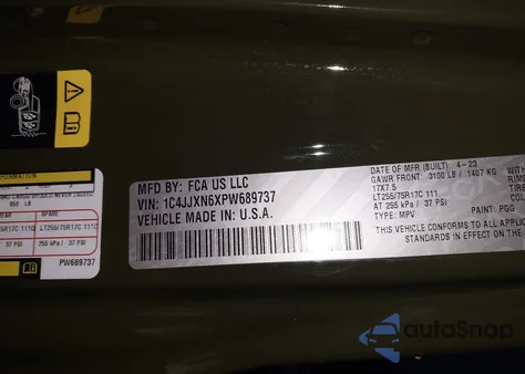 2023 Jeep Wrangler 4Xe 4X4 из США, поврежденный, VIN 1C4JJXN6XPW689737